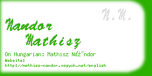 nandor mathisz business card